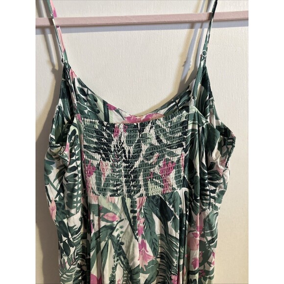 Old Navy Midi Large Dress Coastal Forest Fairy Hipster Flowy Strappy - Picture 5 of 6